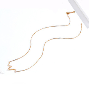 <span class=keywords><strong>Collana</strong></span> radiante argento e <span class=keywords><strong>oro</strong></span> <span class=keywords><strong>rosa</strong></span> placcata S925 <span class=keywords><strong>collana</strong></span> da donna Trendy battito cardiaco semplice con zircone BSN107 per feste - Product Image 2