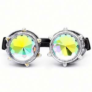 Gafas de Sol Steampunk con Lentes Coloridas para Hombre y Mujer, Gafas de Fiesta Rave, Gafas de Sol Caleidoscopio - Product Image 4