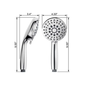 Handheld Shower Head 6 <b>Spray</b> <b>Settings</b> Adjustable Round Massage Rain Shower With Soft Nozzle Easy Clean Black - Product Image 5