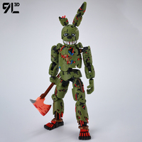 9L3D 打印塑料 FNAF 菲利普·法兹伯的披萨弹簧陷阱动作玩偶动漫模型 Lucky13 Dummy13 Titan13 摆件礼品