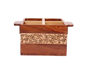 Cuchara cuadrada de madera para 4 porciones, tenedor, soporte para cuchillos para restaurante, vajilla de comedor, Material de Metal duradero, soportes para cucharas, Clips para ollas - Product Image 2