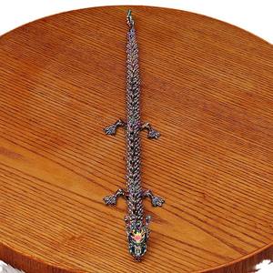 Vente chaude, décoration de bureau en forme de dragon long stéréoscopique 3D, dragon dominant, ornement en métal coloré, artisanat, vente en gros - Product Image 4