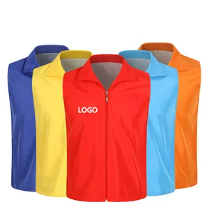 Custom logo polyester good quality barber work volunteer advertising vest for uniform