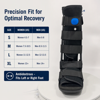 Attelle de marche gonflable Premium Comfort Tall Air – Botte gonflable doublée polaire pour une protection complète de la tibia et de la cheville
