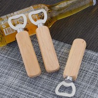 Ouvre-bouteille en bois personnalisé avec logo, outil de bar portable, cadeau promotionnel d'anniversaire, ouvre-boisson rustique gravé