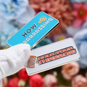 Imán de nevera personalizado de fábrica, imán de nevera de aleación metálica esmaltada plateada, logotipo, letras, palabras, imán de nevera promocional personalizado - Product Image 1