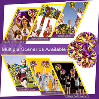 Pompons de cheerleading Icheerobics, design gratuit, matériau brillant, couleur personnalisée, haute qualité, deux poignées, vente en gros, pompons de 6 pouces