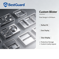 Vassoio Blister Vuoto Personalizzato in PET Riciclabile da 1mm, Confezione Blister Quadrata con Cerniera Trasparente per Cosmetici, Logo Personalizzato