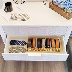 ไม้ไผ่กล่องจัดระเบียบเข็มขัดชั้นแสดงเข็มขัดสำหรับตู้เสื้อผ้าที่เก็บเข็มขัด - Product Image 4