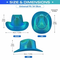 Chapeau de cowboy holographique personnalisé avec paillettes brillantes pour fêtes, voyages, sports et activités de plein air – Prix usine, vente en gros