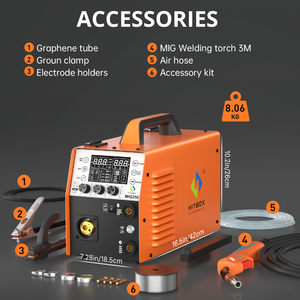 HITBOX MIG250II 5 en 1 Máquina de soldadura portátil Nuevo <span class=keywords><strong>MIG</strong></span> MMA Lift TIG Soldador Amplio voltaje 110V/220V Soporta soldadura de aluminio - Product Image 5