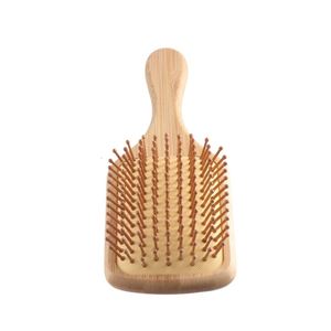 Brosse démêlante écologique en bambou et bois durable avec coussinets, idéale pour cheveux bouclés, personnalisable avec logo - Product Image 3
