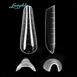 Wholesale 120 clear plastic C long nail system tips dual forms