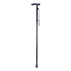 Canne télescopique noire réglable pour personnes âgées, idéale pour les voyages et la randonnée - Product Image 1