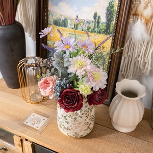 Bouquet de fleurs artificielles Dongli en tissu tissé plastique, roses pour la décoration de la maison, accessoires de mariage CF02099 - Product Image 1