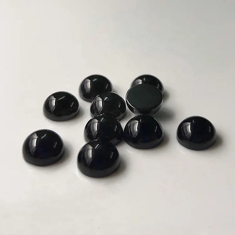 Onyx de cabochões pretos soltos naturais 6mm