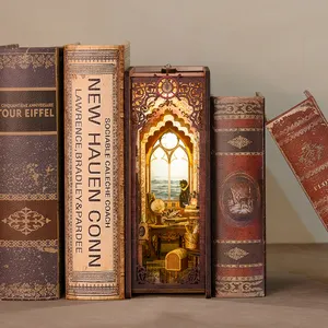 Cutebee vente chaude en bois maison de poupée meubles Miniature étagère insérer livre Nook