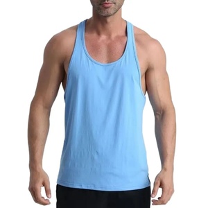Manufacture Custom Clothes <b>Mens</b> Cotton Stringer <b>Singlet</b> Soft Training White tank Top - Product Image 5