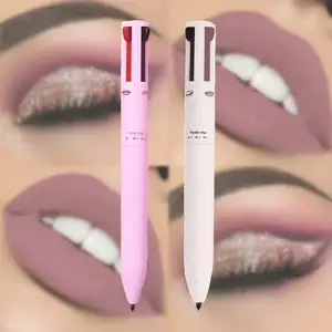 Grosir harga pabrik kosmetik tanpa Logo 4 in 1 makeup Pen termasuk Eyeliner Highlighter Lip Liner pensil alis make up