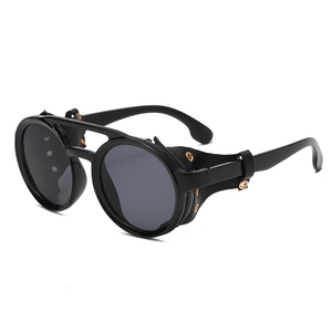 <span class=keywords><strong>Occhiali</strong></span> <span class=keywords><strong>da</strong></span> <span class=keywords><strong>Sole</strong></span> Rotondi Steampunk Antivento <span class=keywords><strong>da</strong></span> <span class=keywords><strong>Uomo</strong></span>, Retrò in Pelle, per Moto, Antipolvere, Polarizzati TAC 2026 - Product Image 3