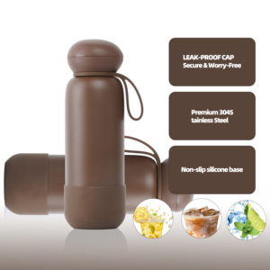 Botella de Agua Infantil Ecológica de Acero Inoxidable con Aislamiento al Vacío, 100% a Prueba de Fugas, Reutilizable, con Tapa de Hongo, Aislamiento Térmico de 6 a 12 Horas - Product Image 3