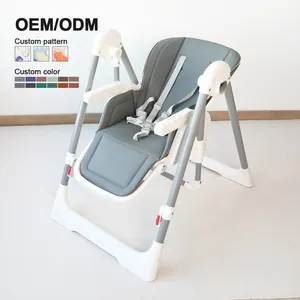 Multifunction Adjustable Height Portable Foldable Metal Rocking Feeding Baby High Chair For Home Kitchen Dining Use Modern