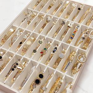 Accessoires de bijoux fantaisie, zircon, plaqué or 18 carats, vente en gros, bracelets en acier inoxydable en vrac - Product Image 4