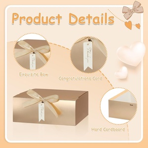 Free Sample Custom Design Luxury Cardboard <b>Gift</b> Packaging Box With Exquisite Bow and Congratulations <b>Card</b> - Product Image 3