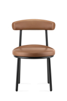 Ensemble de 2 chaises de salle à manger modernes en cuir marron avec pieds en métal et meubles nordiques en cuir PU pour restaurants vente en gros