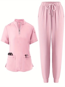 Bán Buôn Nha Khoa Phòng Khám Y Tế 2 Mảnh Thời Trang Biểu Tượng Tùy Chỉnh Bệnh Viện Điều Dưỡng Bác Sĩ Zip up Y Tá Chà Jogger Bộ Đồng Phục - Product Image 2