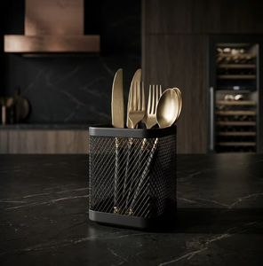 Cestello portaoggetti in rete metallica girevole a 360° nero, porta posate da cucina, organizer per <span class=keywords><strong>capsule</strong></span> di caffè - Product Image 2