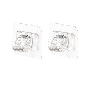 <span class=keywords><strong>Tringle</strong></span> à <span class=keywords><strong>rideau</strong></span> télescopique moderne en plastique avec crochets et pinces, support adhésif sans perçage pour rideaux de porte horizontaux - Product Image 5