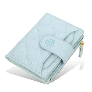 Baellerry N1821 New Women's Wallet Short Korean Version Multi-card Lattice Zipper Buckle Coin Purse Fashion Women's Clutch Bag