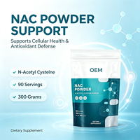 Poudre de NAC (N-acétylcystéine) en gros pour marque privée OEM, 300 grammes avec 90 portions pour distributeurs en gros