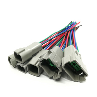 Kit de Conectores Automotrices Deutsch Serie DT de 6 Pines/Vías, Gris, DT04-6P/DT06-6S, Ensamblaje de Conector Macho y Hembra DT 04/06