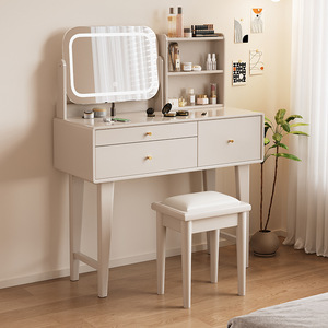 Table de toilette triangulaire moderne <span class=keywords><strong>en</strong></span> bois réglable avec miroir rabattable pour <span class=keywords><strong>chambre</strong></span>, hôtel ou appartement, idéale pour les petits coins - Product Image 2