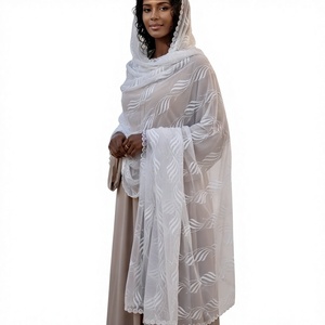 Women's <b>Chiffon</b> <b>Scarf</b> Leaf Pattern Lace Trim Lightweight Breathable Summer Shawl Daily Wear Wholesale - Product Image 1