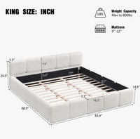 Cama Moderna, Duradera y de Lujo, Tamaño King Size, Precio de Fábrica, para Hotel u Hogar, Cama Tapizada King Size Personalizable