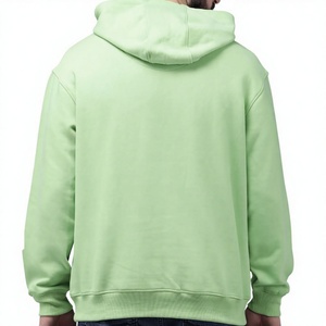 Sudadera con Capucha para Hombre, Color Sólido, Corte Regular, Informal, de Forro Polar, con Bolsillo Delantero, para Invierno, 100% Algodón, Transpirable, Verde - Product Image 2