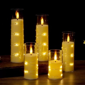 <span class=keywords><strong>Bougie</strong></span> LED à piles <span class=keywords><strong>avec</strong></span> <span class=keywords><strong>flamme</strong></span> mobile, design en cire de paraffine de luxe, pour la décoration de la maison à l'occasion de Diwali et de Noël - Product Image 3