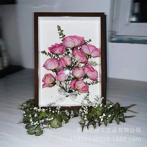Dried Flower <b>Photo</b> <b>Frame</b> Solid Wood Rectangle Vertical Handmade Home Decoration Craft Ornament Wall Mount - Product Image 1