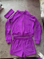 Ensemble velours femme style dupe de marque, veste sans manches zippée décontractée personnalisée avec short, ensemble court 2 pièces en velours, vêtements d'été pour femme