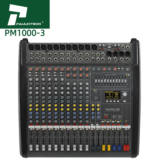 Paulkitson PM1000-3 Digital DJ Mixer Professional Audio Console with Metal Construction