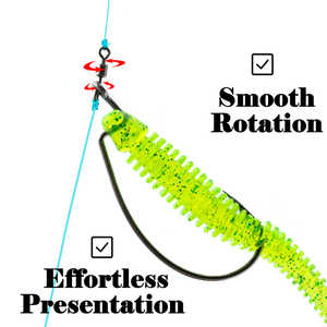 新产品钓鱼钻机，预系滴射钩，宽腹夹具钩，配有开环转环，德克萨斯钻机软饵 - Product Image 2