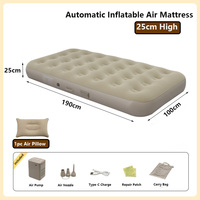 Matelas pneumatique auto-gonflant en stock avec pompe intégrée, lit d'appoint gonflable portable surélevé de 25 cm pour la maison et le camping