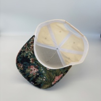 Casquette de baseball à visière imprimée florale de qualité supérieure, 5 panneaux, unisexe, OEM, streetwear, extérieur, logo personnalisé