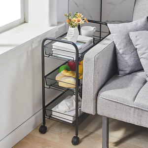 <span class=keywords><strong>Étagère</strong></span> Métallique Simple pour la Maison, Support Vertical à Fruits à 3 Niveaux, Organisateur de Rangement pour Salle de Bain et Cuisine avec Roues - Product Image 4