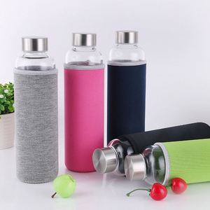 Bouteille d'eau en verre transparente réutilisable de 5 oz/10 oz/16 oz/18 oz avec couvercle en acier inoxydable pour boire du jus et des boissons - Product Image 5