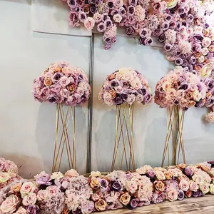 L154 — boule de fleurs artificielles en soie, 1 pièce, arrangement personnalisé, bon marché, décoration pour table de mariage, pièces centrales de mariage