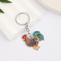 Nouveau porte-clés en alliage de zinc, pendentif coq, breloque oiseau, décoration du zodiaque chinois - Best-seller transfrontalier en stock, vente en gros